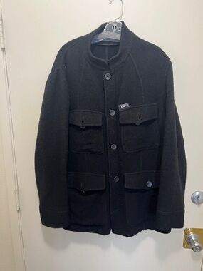 Emporio Armani Black Military-Style Field Jacket